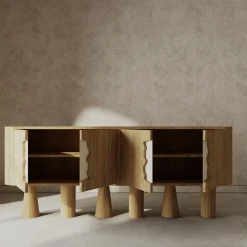 Credenza in rovere e marmo Creta