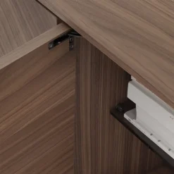 Credenza INTARSIO laccata bronzo ossidato con scocca in noce canaletto intarsiata a mano