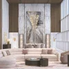 Credenza in vetro con porta singola e illuminazione a LED