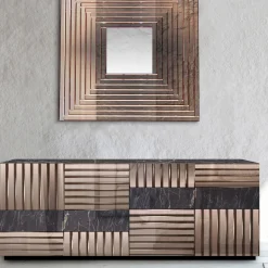 Credenza in vetro specchiato bronzato