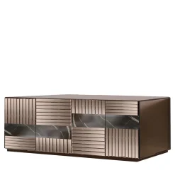 Credenza in vetro specchiato bronzato