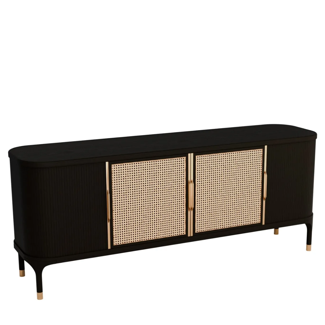 Credenza Joyce a 4 ante con paglia di Vienna di Libero Rutilo