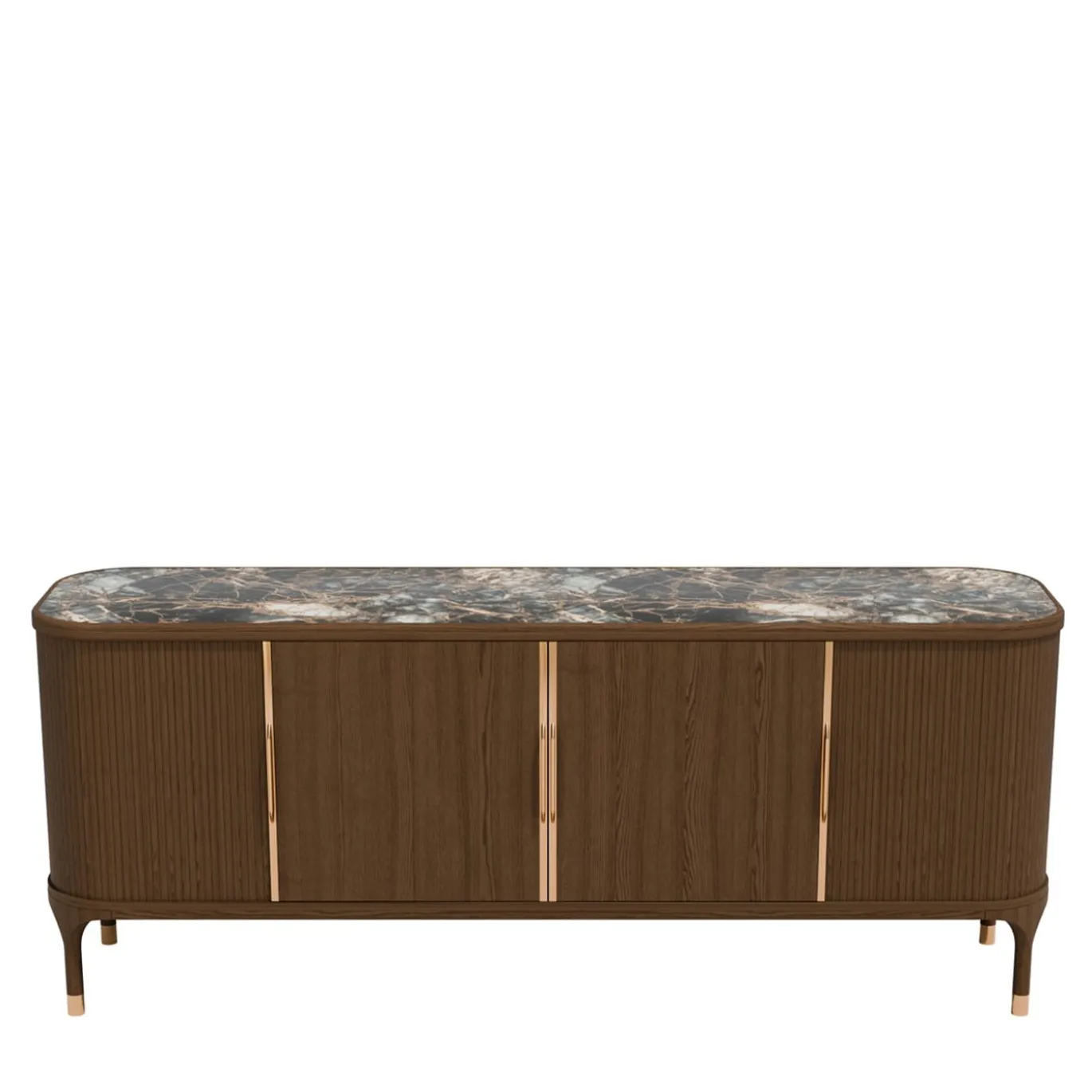 Credenza Joyce a 4 ante con piano in pietra di Libero Rutilo