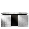 Credenza Kataï in argento con piano in marmo bianco Dover