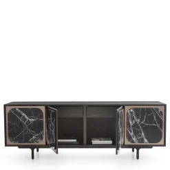 Credenza Margarette a 4 ante effetto marmo Breccia Imperiale