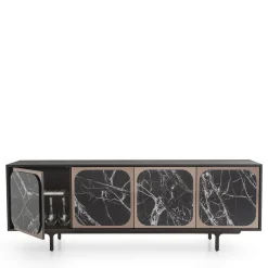Credenza Margarette a 4 ante effetto marmo Breccia Imperiale