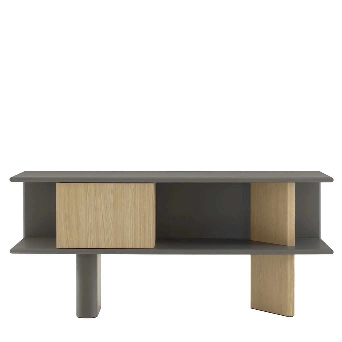 Credenza media Living Oak Wood Gray