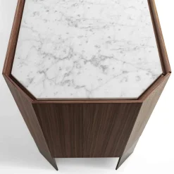 Credenza Miele a 4 ante in Canaletto e Carrara