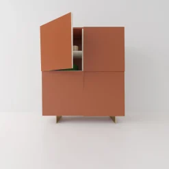 Credenza Minimalista V Alta in Legno Arancione