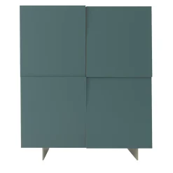 Credenza minimalista V alta in legno laccato verde
