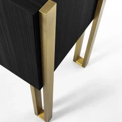 Credenza Mirage Vintage con gambe in ottone in nero opaco