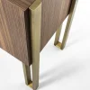 Credenza Mirage Vintage con gambe in ottone in noce canaletto