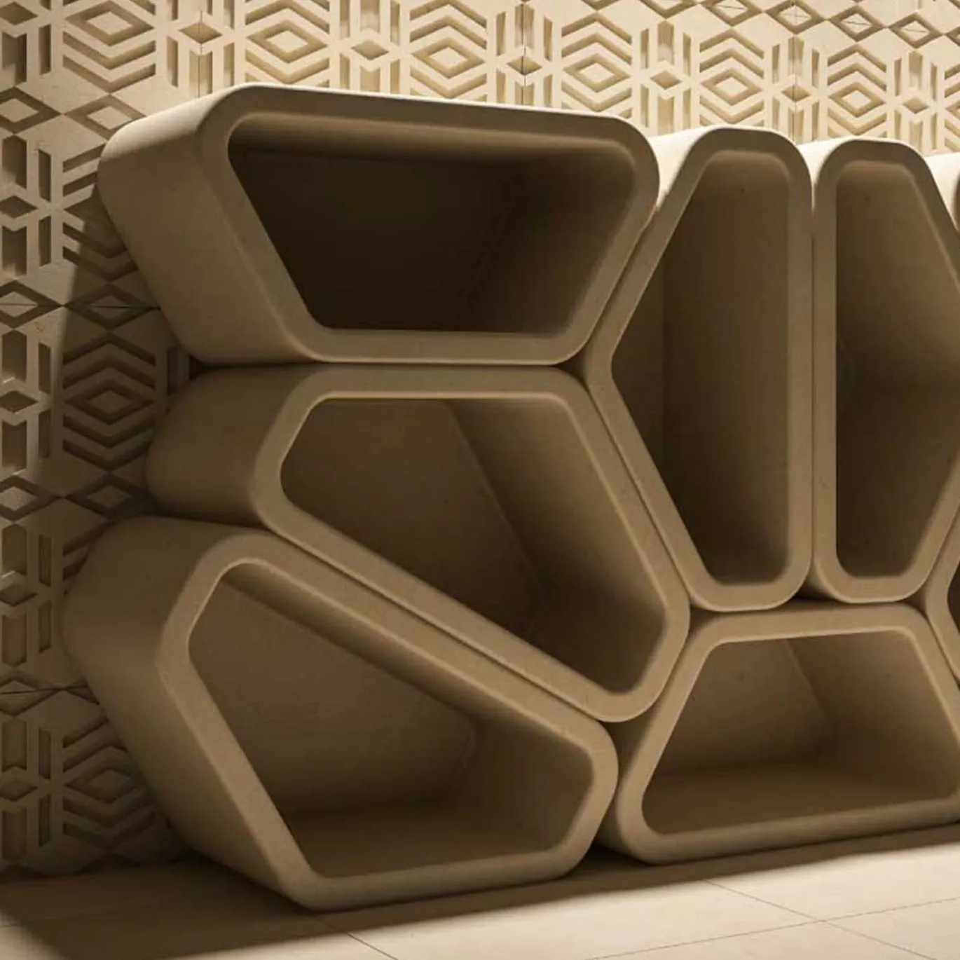 Credenza modulare Messapo in pietra leccese di Noii Studio