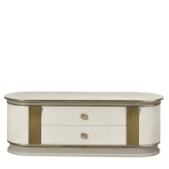 Credenza multimediale bianca e oro
