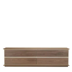 Credenza Naviglio a 4 cassetti in pelle e legno