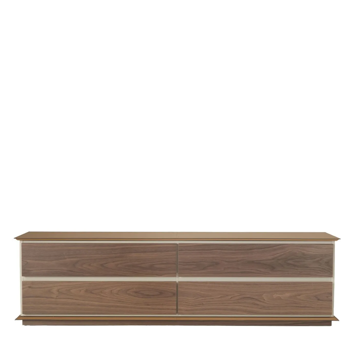 Credenza Naviglio a 4 cassetti in pelle e legno