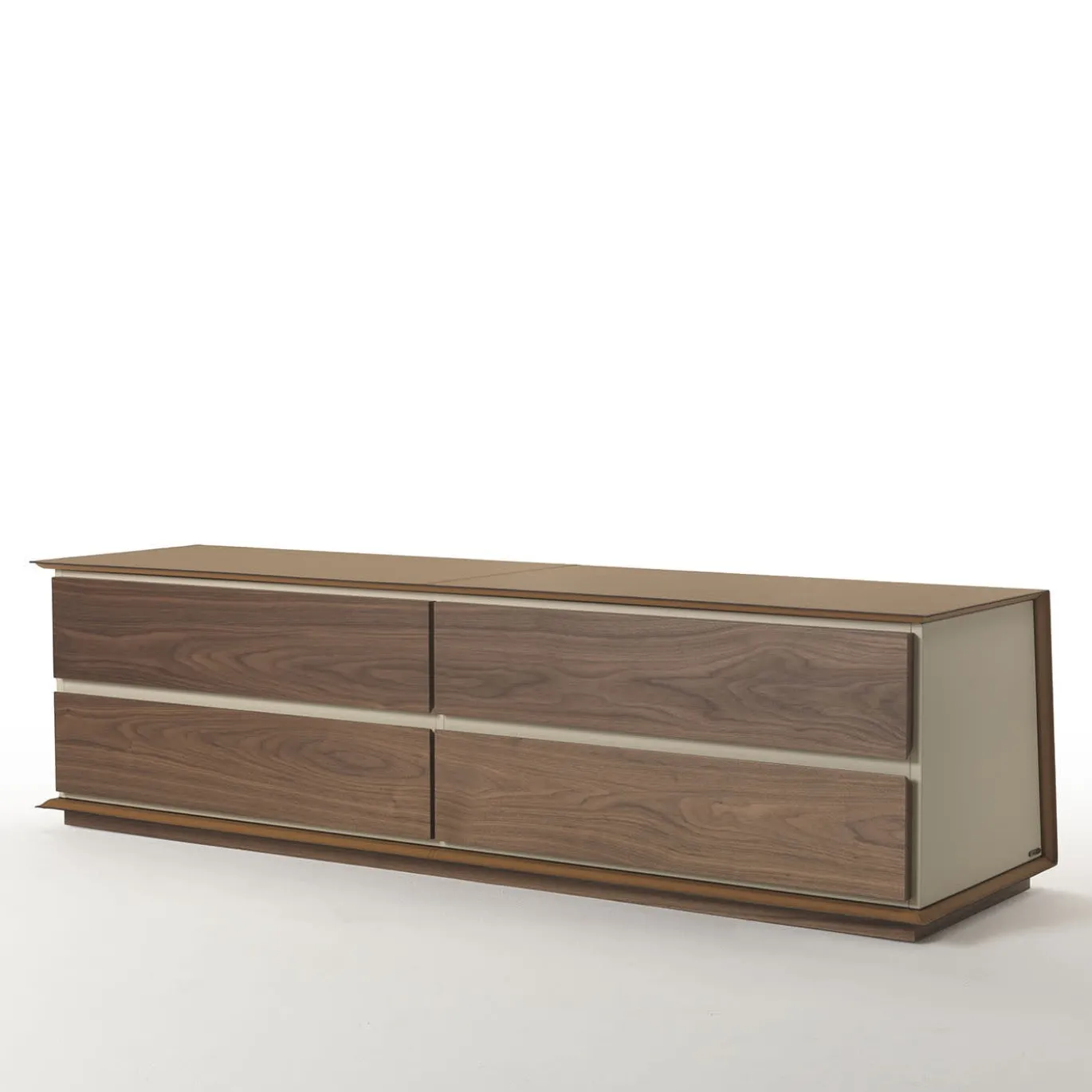 Credenza Naviglio a 4 cassetti in pelle e legno