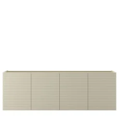 Credenza Patsy Elite a 4 ante in legno beige scanalato