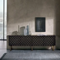Credenza quadrata in sicomoro