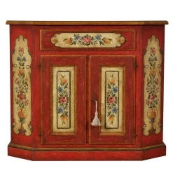 Credenza rossa in stile barocco tirolese del '700 Tirolesi