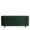 Credenza rotonda verde Dobos con accenti in metallo