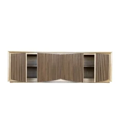 Credenza scanalata a 4 ante Fuga Noce Due di Mascia Meccani