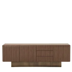 Credenza SIR 4 in noce con base in ottone bronzato