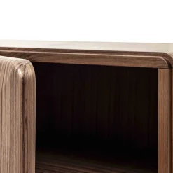 Credenza SIR 3 in noce con base in ottone bronzato
