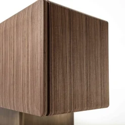 Credenza SIR 3 in noce con base in ottone bronzato