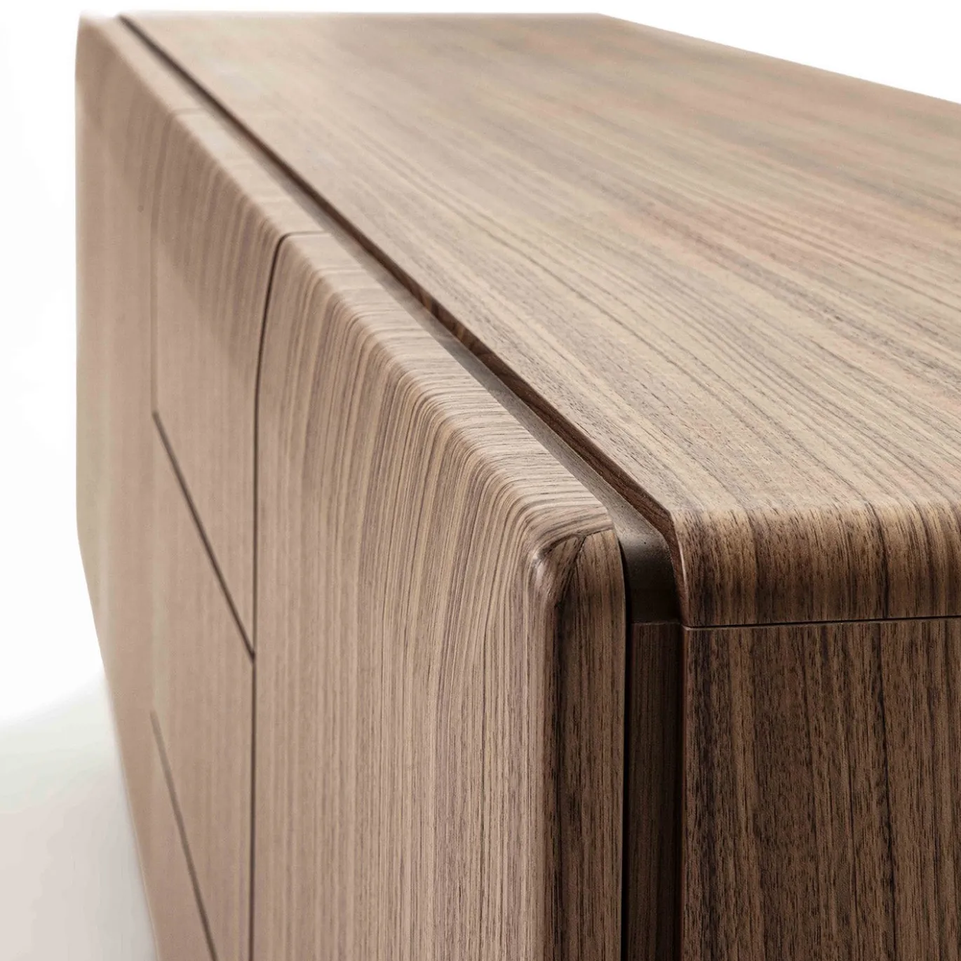Credenza SIR 3 in noce con base in ottone bronzato