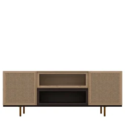 Credenza Swing in Legno di Frassino con Gambe in Ottone