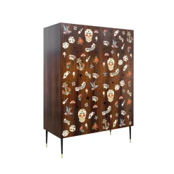 Credenza Tattoo con tradizionali intarsi americani