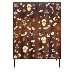 Credenza Tattoo con tradizionali intarsi americani