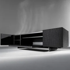 Credenza TV Alfieri in legno laccato nero