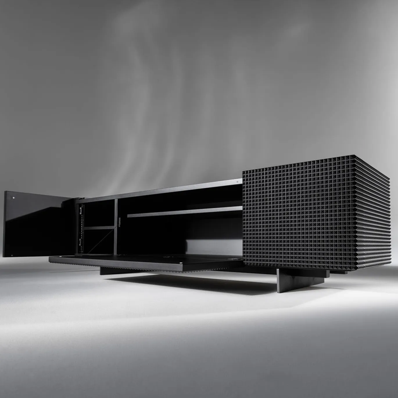 Credenza TV Alfieri in legno laccato nero