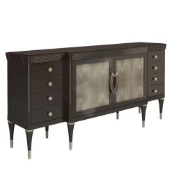 Credenza Vanity con ante in pelle