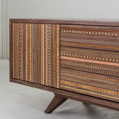 Credenza Vertigo in Noce Policromo Intarsiato