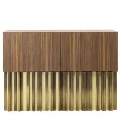 Credenza vintage Mirage con scultura in ottone fatta a mano