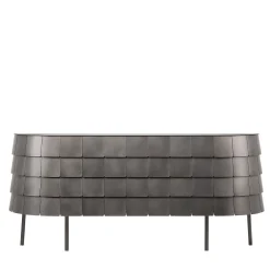 Credenza Yoroi in acciaio inox di Alessandro Masturzo