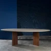C Tavolo da pranzo per esterni in legno di Iroko e resina