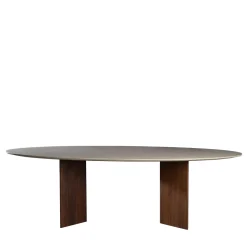 C Tavolo da pranzo per esterni in legno di Iroko e resina