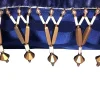 Cuscino blu a due velluti con perle