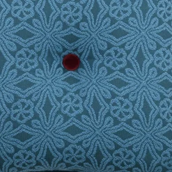 Cuscino Carré azzurro in tessuto jacquard floreale