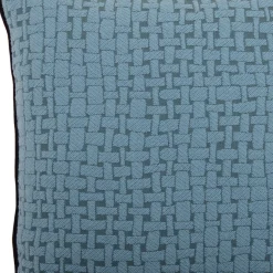 Cuscino Carré azzurro in tessuto jacquard geometrico