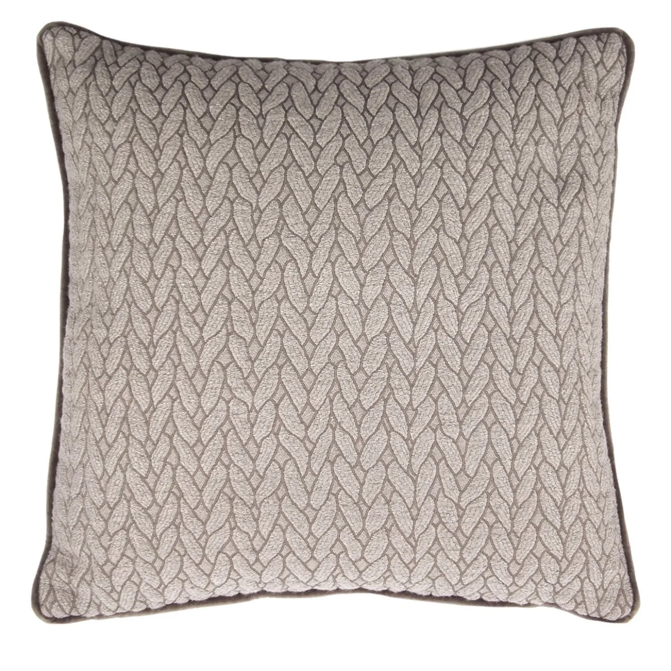 Cuscino Carrè beige in tessuto Tricot Jacquard