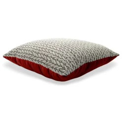 Cuscino Carrè bianco e nero in tessuto Jacquard Tricot