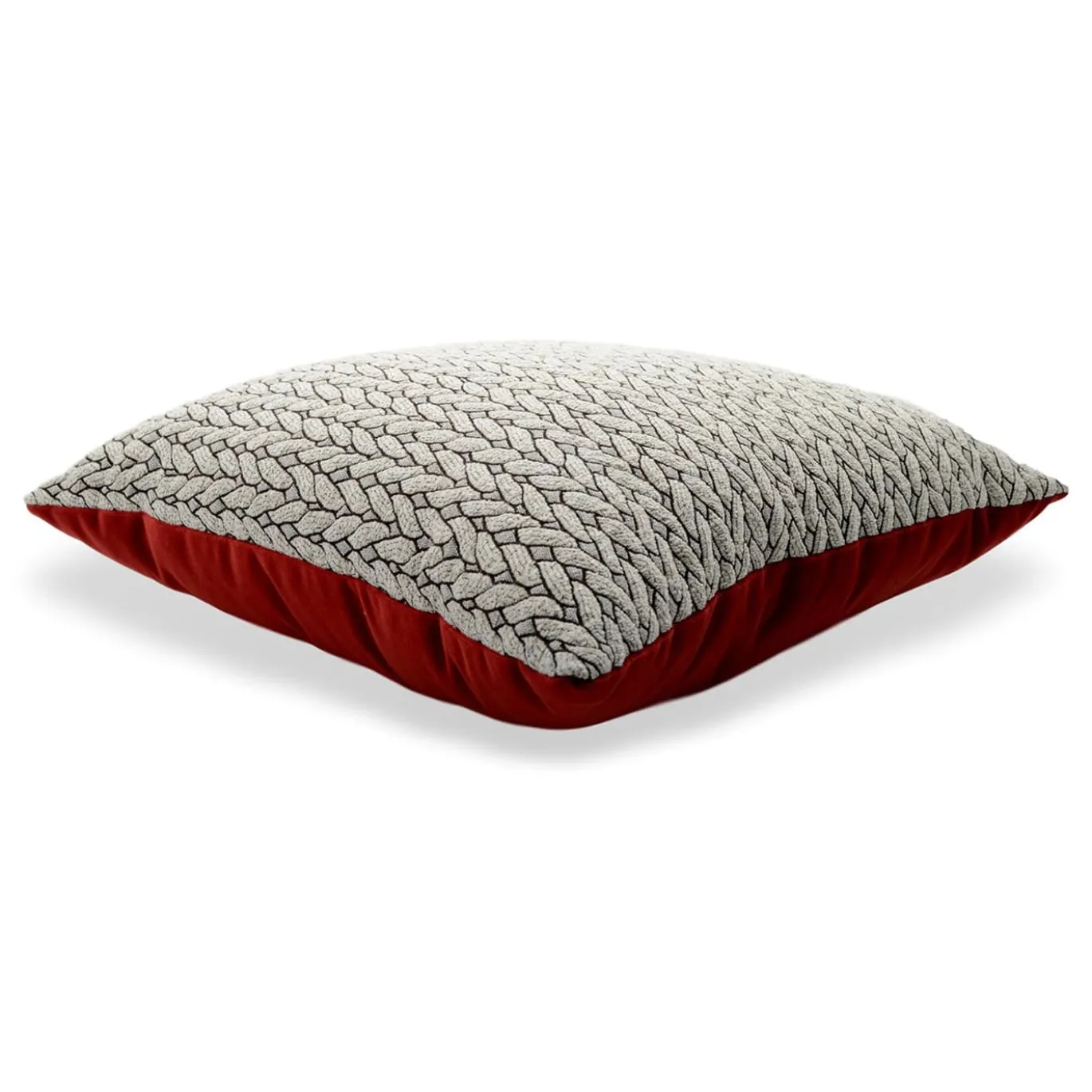 Cuscino Carrè bianco e nero in tessuto Jacquard Tricot