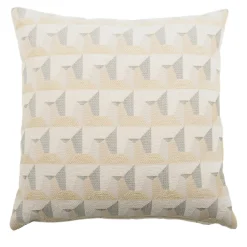 Cuscino Carrè bianco in tessuto jacquard geometrico