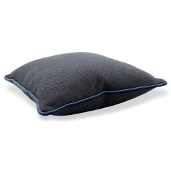 Cuscino Carré blu-beige in tessuto jacquard falso unitario