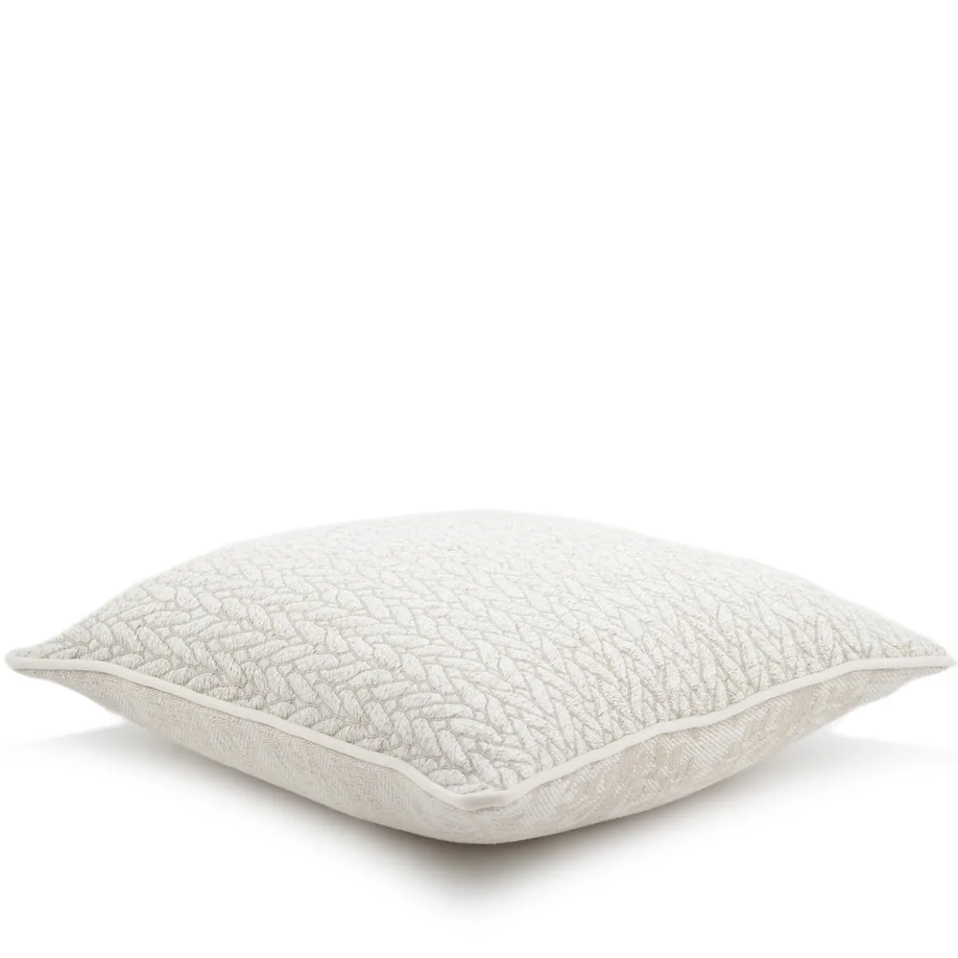 Cuscino Carrè in tessuto jacquard treccia